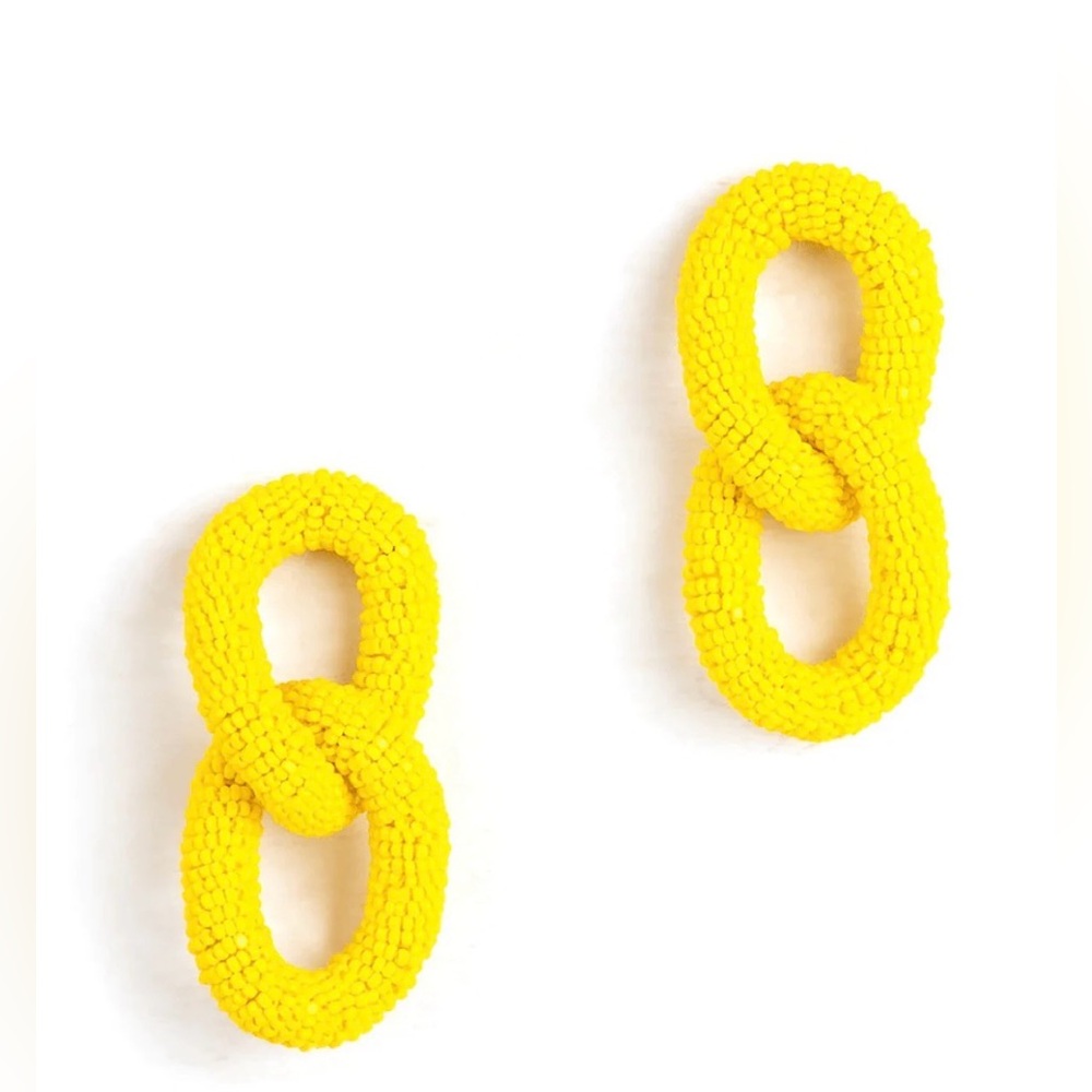 Deepa Gurnani loulou yellow beaded earrings